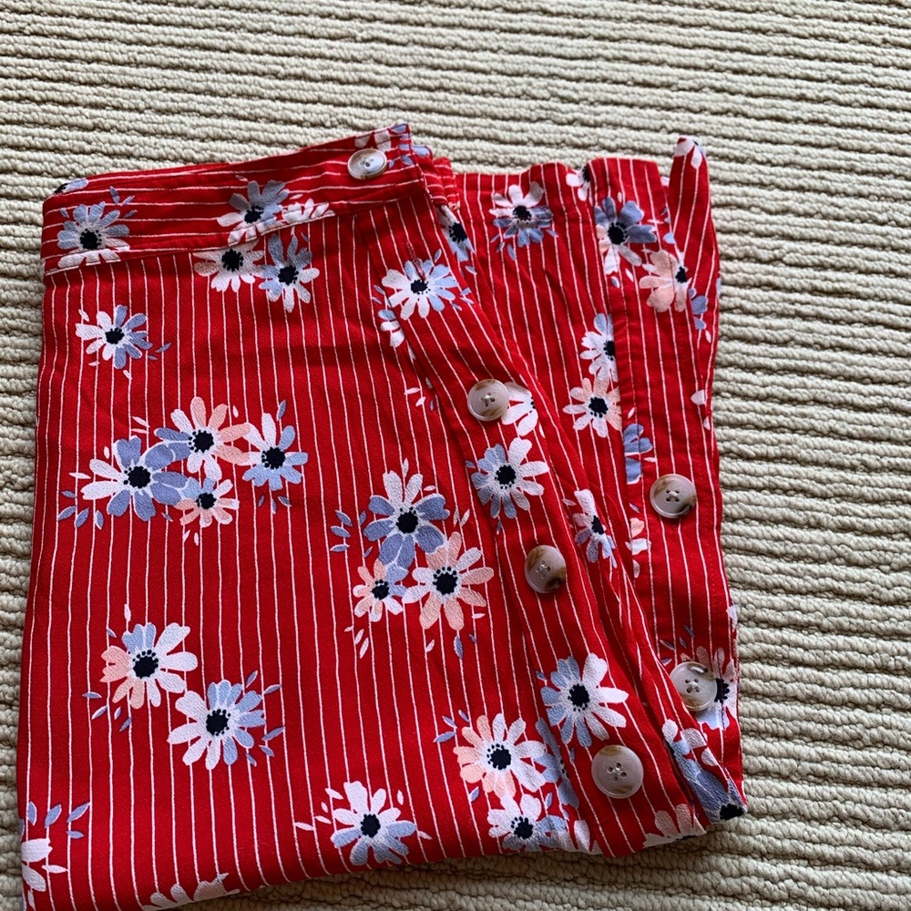 Madewell daisy society side button skirt